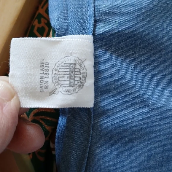 Rare Vintage 1960's Unbranded Union Label Shirt Dress House Coat … - Picture 13 of 15